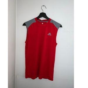 Adidas Red Sleeveless Active Gym Shirt